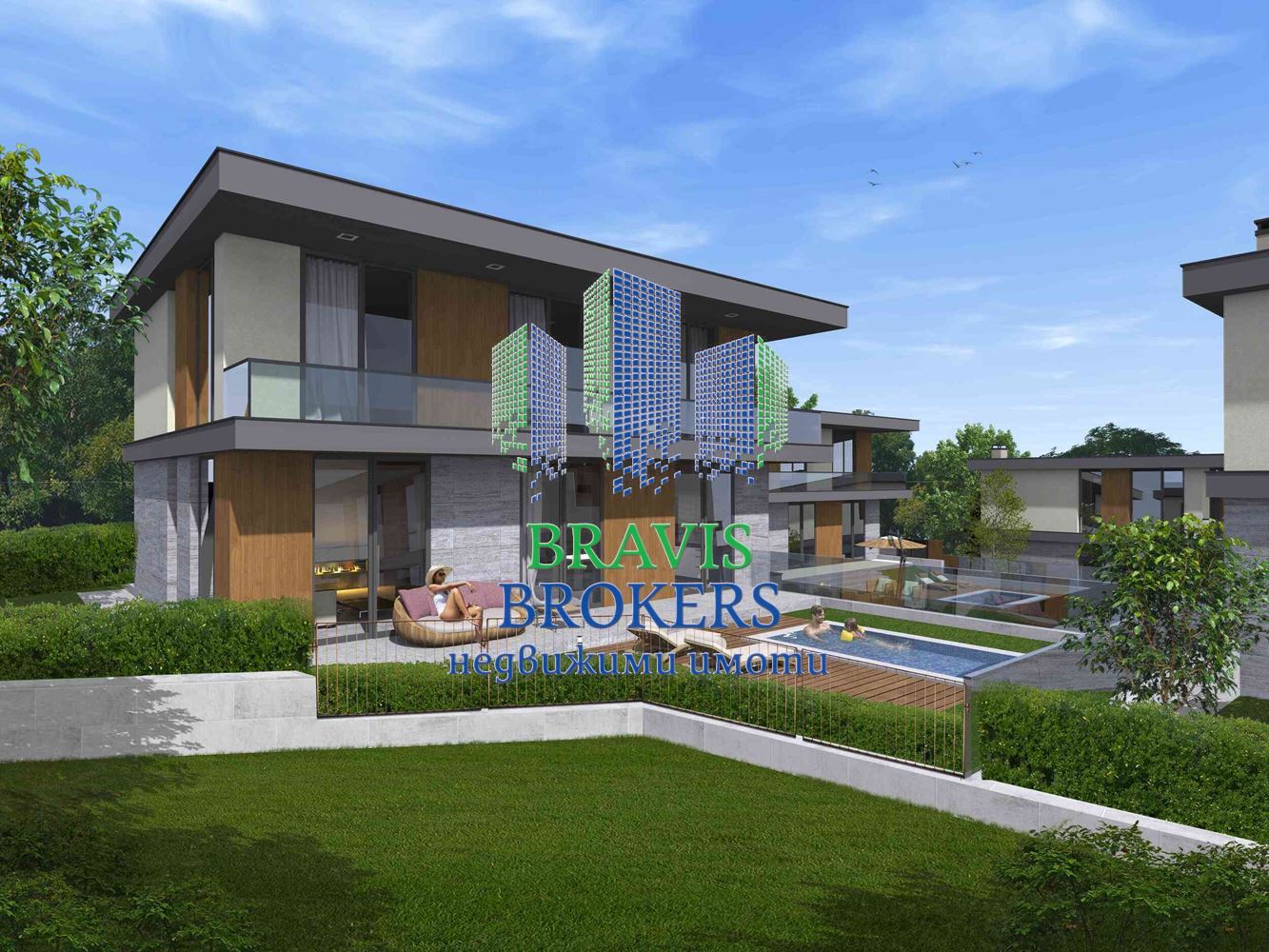 МЕСТНОСТ ТРАКАТА -- ЛУКСОЗНА КЪЩА С БАСЕЙН - ГАРАЖ И В ЦЕНАТА - ДНЕВНА - 70 КВ.М - 0