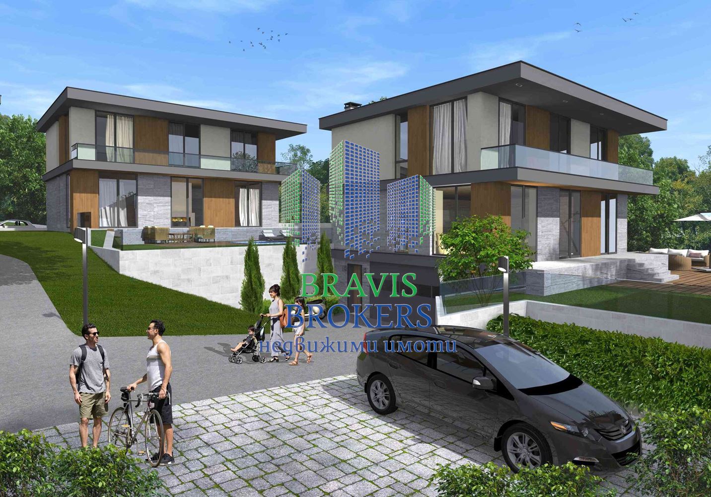 МЕСТНОСТ ТРАКАТА -- КОМПЕЛКС ОТ СЕДЕМ ЛУКСОЗНИ КЪЩИ ВСЯКА С БАСЕЙН -- ГАРАЖИ И ПАРКОМЕСТА В ЦЕНАТА - ДНЕВНИ = 60 КВ.М - 0