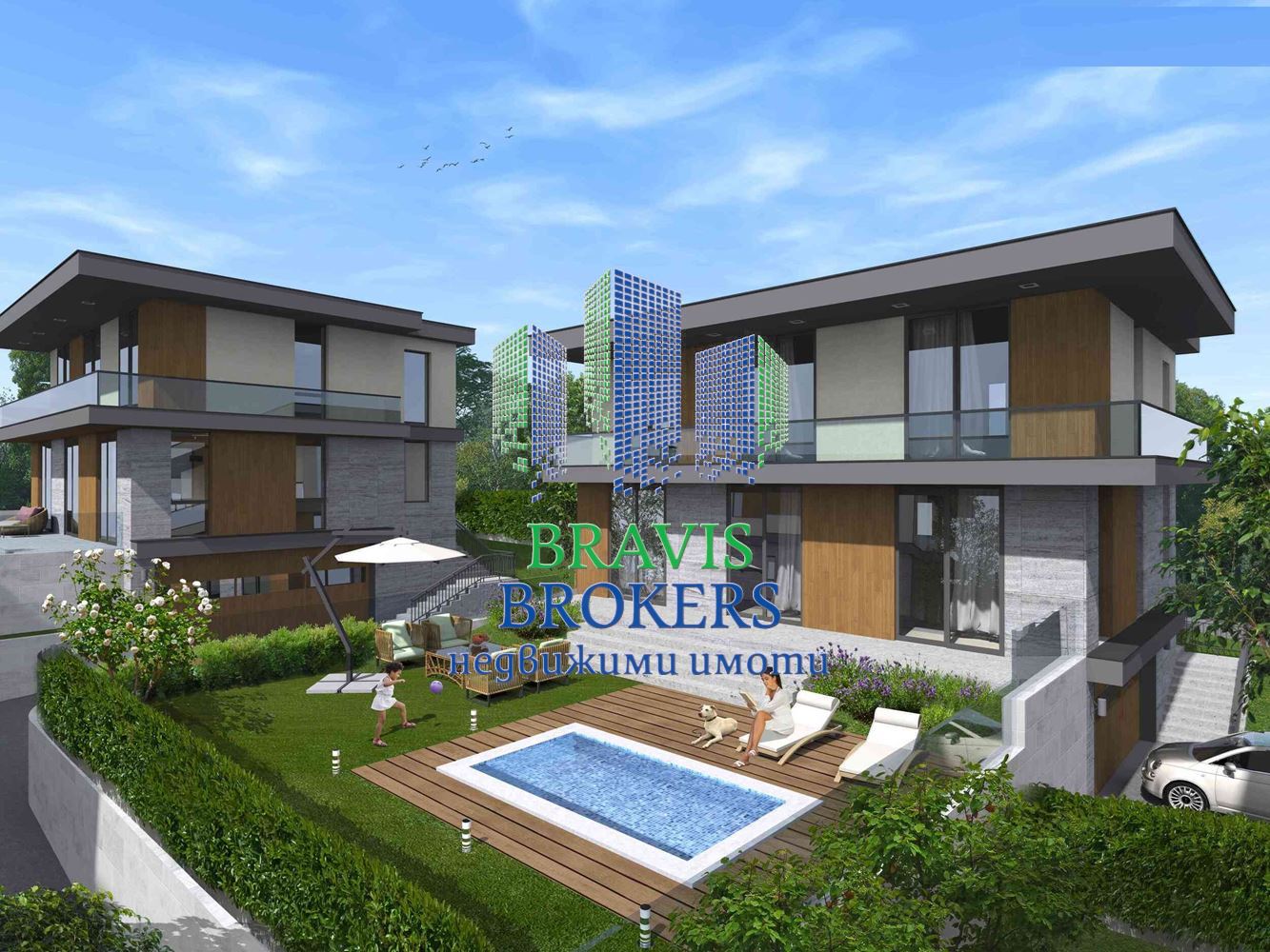 МЕСТНОСТ ТРАКАТА -- ЛУКСОЗНА КЪЩА С БАСЕЙН - ГАРАЖ И В ЦЕНАТА - ДНЕВНА - 70 КВ.М - 0