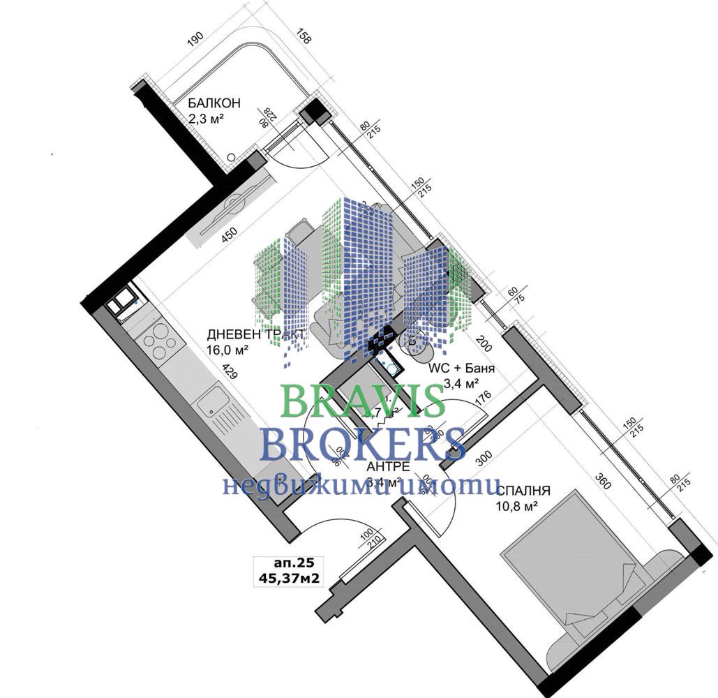 КАЙСИЕВА ГРАДИНА — УЮТЕН ДВУСТАЕН — СРЕДЕН ЕТАЖ – ТОП ЦЕНА 84900 EUR!! - 0