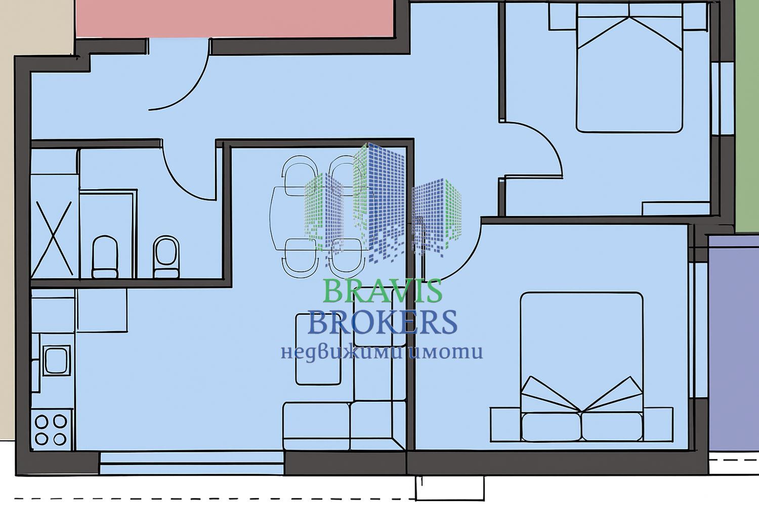 ВИНИЦА ДО КОННАТА БАЗА – ТРИСТАЕН – РАЗСРОЧЕНО ПЛАЩАНЕ - 0