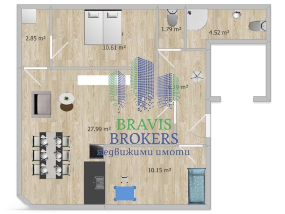 ИДЕАЛЕН ЦЕНТЪР – ОКРЪЖНА БОЛНИЦА– НАПЪЛНО ОБЗАВЕДЕН ТРИСТАЕН - СРЕДЕН ЕТАЖ - 0