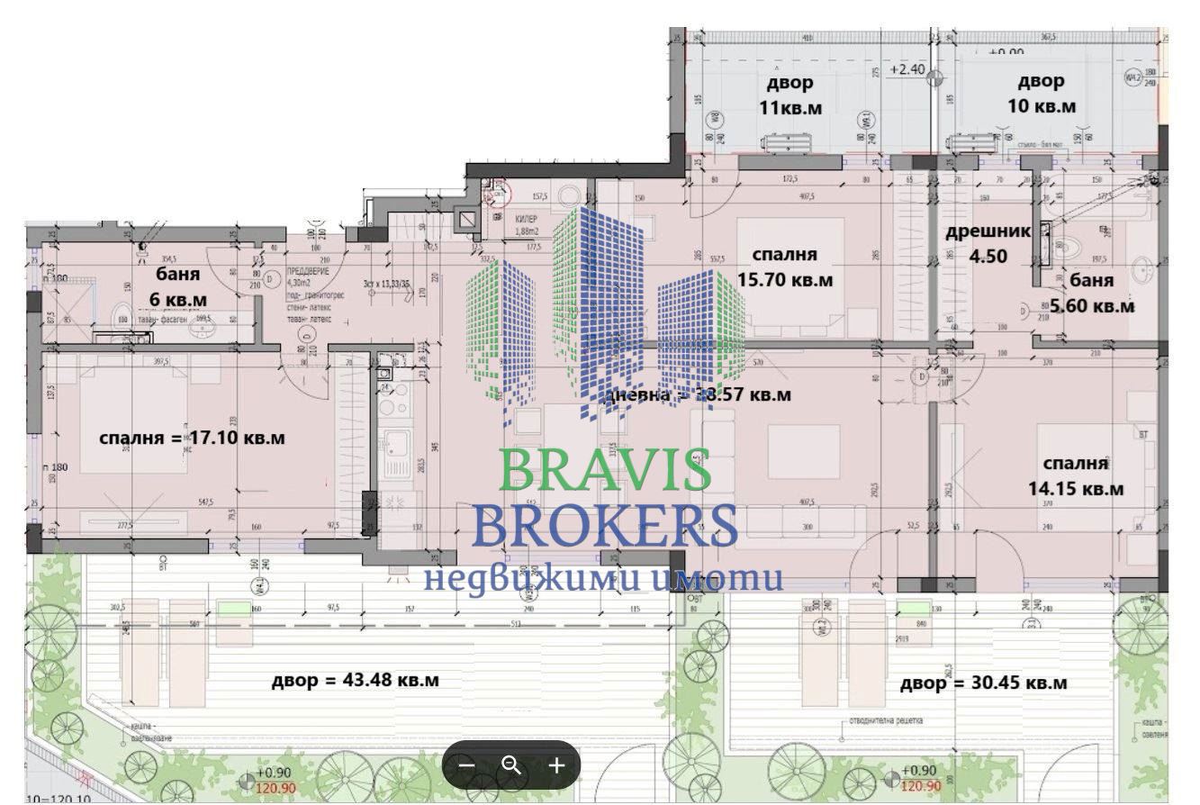 ОБЗАВЕДЕН ЧЕТИРИСТАЕН АПАРТАМЕНТ 225 КВ.М — ДНЕВНА 38 КВ.М. И ТРИ ГОЛЕМИ СПАЛНИ — ТРИ САНИТАРНИ — ПРОСТОРНА ВЕРАНДА - 0