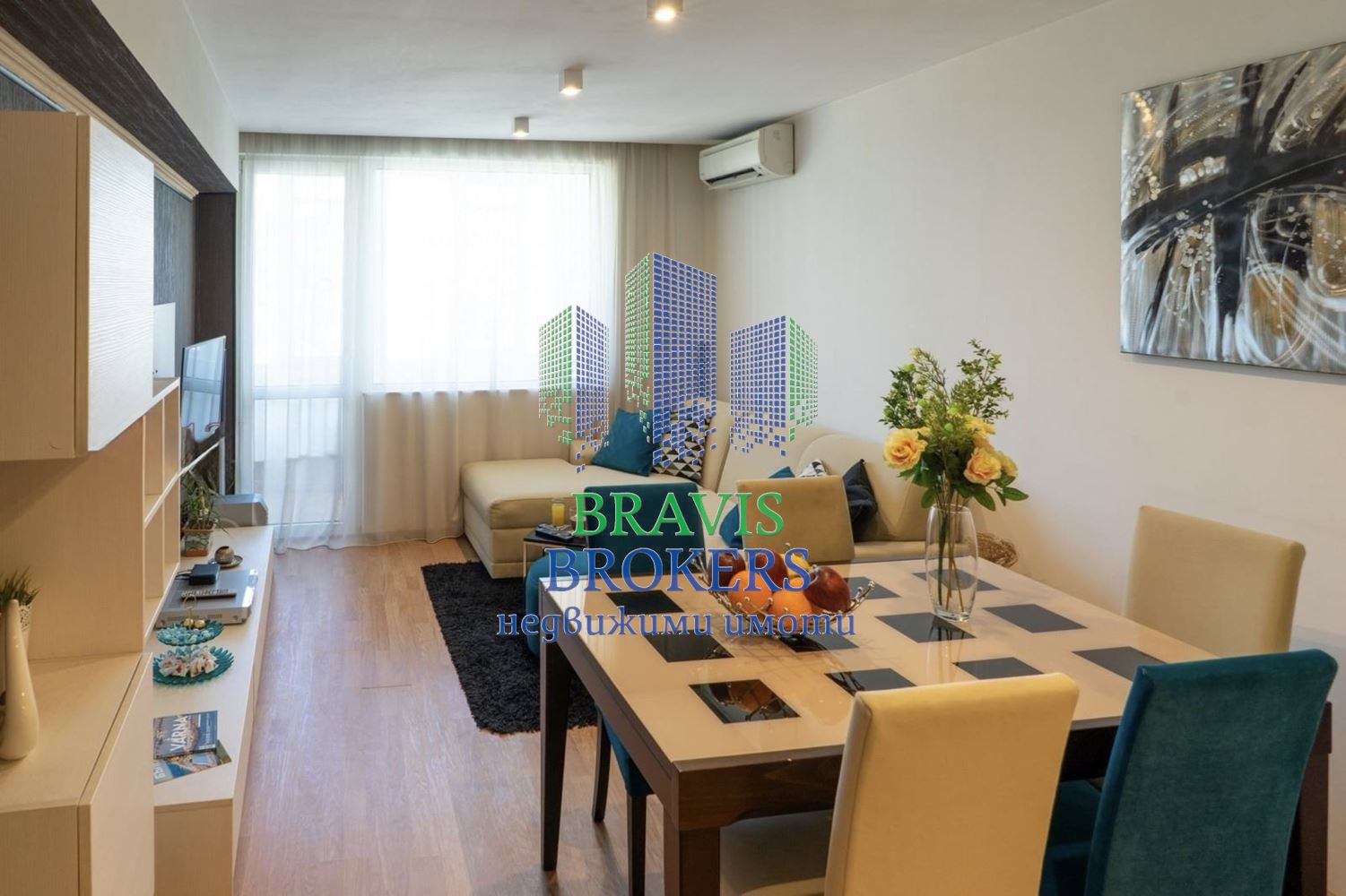 ВАРНА - ТРИСТАЕН ОБЗАВЕДЕН - СРЕДЕН ЕТАЖ - ТУХЛА СГРАДА - 0