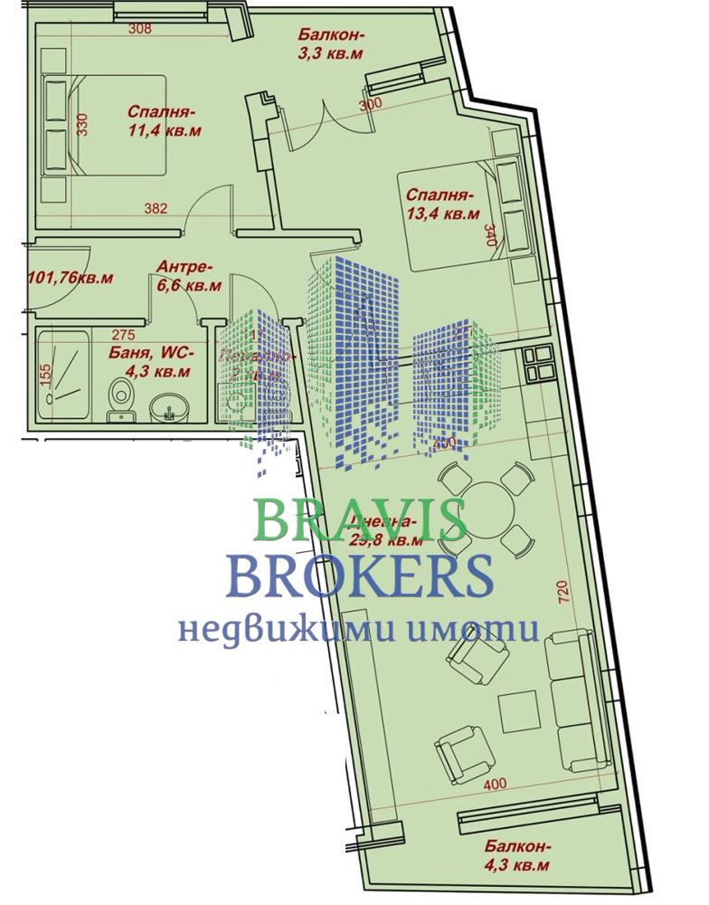 Операта - Отличен тристаен апартамент - Среден Етаж - Разсрочено плащане - 0