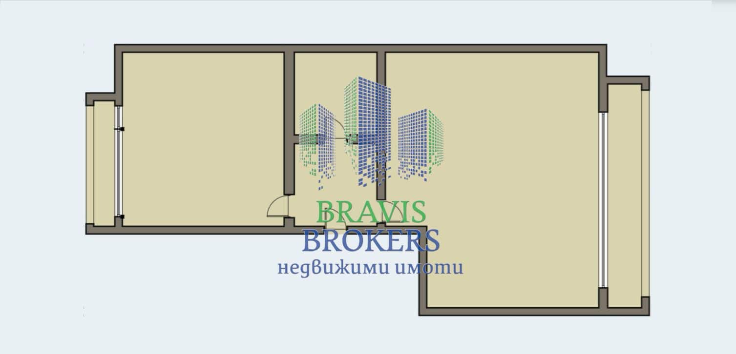 Конфу - Най-добра за двустаен в района - Правилни Форми - Среден етаж - 0